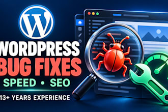 fix wordpress bugs and optimize website speed and SEO