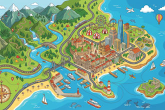 create tourist attraction map travel map city  guide map destination map svg