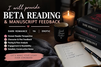 beta read dark romance ya erotic manuscript feedback