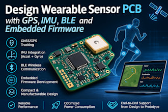 design wearable sensor pcb with gps, imu, ble and embedded firmware