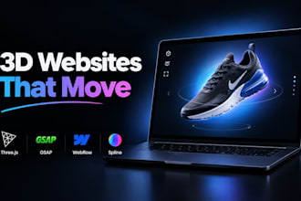 build a 3d animated website, threejs 3d landing page gasp webgl spline animation