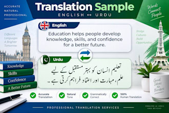 translate english urdu content and educational materials