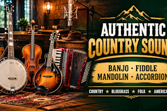 record authentic banjo, fiddle, mandolin, accordion for your country music