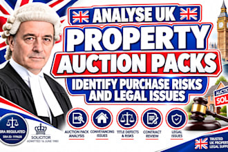 analyse UK property auction packs and identify purchase risks and legal issues