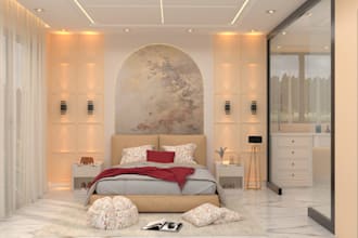 do bedroom interior design, 3d rendering, virtual staging
