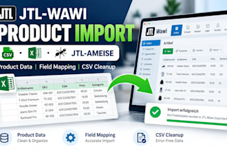 import product data into jtl wawi using CSV, excel, and jtl ameise tools