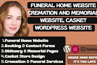 funeral home website cremation and memorial website, casket wordpress website