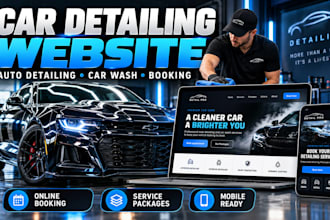 build car detailing website for auto detailing car wash and booking