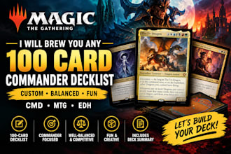 brew you any 100 card commander magic the gathering decklist cmd mtg edh
