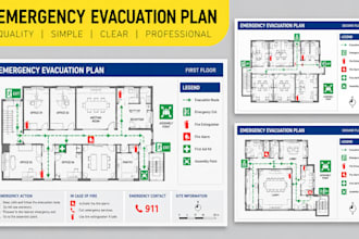 design fire evacuation plan update office evacuation map and autocad PDF