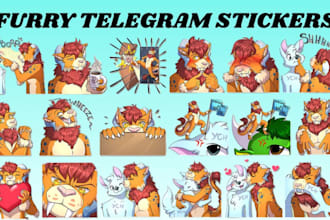 draw custom furry telegram stickers and fursona sticker packs