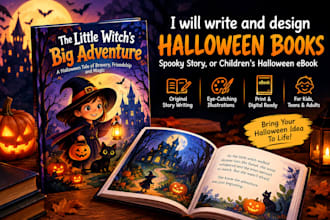 write and design a halloween book, spooky story, or childrens halloween ebook