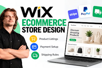 design a wix ecommerce store with product and payment setup