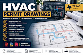 prepare hvac permit drawings and mechanical plans for texas projects