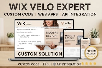 develop wix velo wix code wix website nd data base
