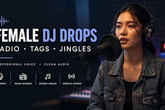 record professional female dj drops, radio imaging, spoken jingles, and dj tags