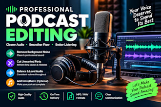 be your podcast editor, edit podcast audio, noise reduction, audio cleanup