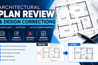 review architectural plans and correct autocad floor plans and layouts