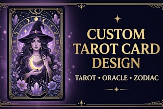 design tarot cards, custom tarot graphics, and oracle card illustrations