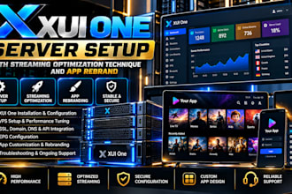setup best xui one server with streaming optimization technique and app rebrand