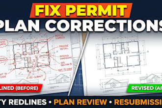 fix plan review corrections, permit resubmissions and city redlines