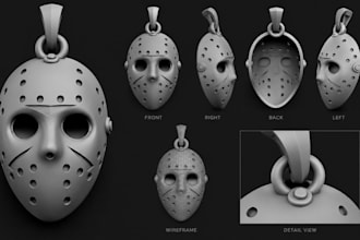 3d sculpt custom masks, wearable helmets, cosplay prop and print ready stl model