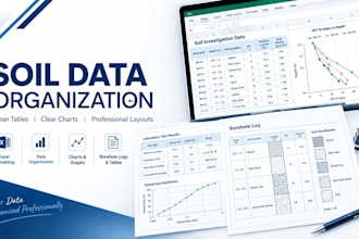 organize soil investigation data in excel tables and charts