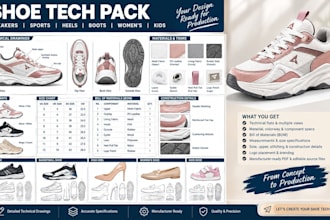 create shoe tech packs, gym, basketball, womens and kids shoe for manufacturing