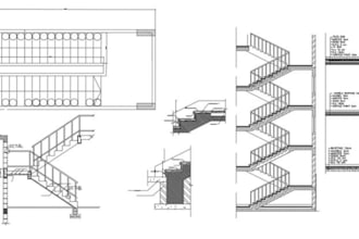 design steel, glass, and wooden staircases and railings with 2d drawings