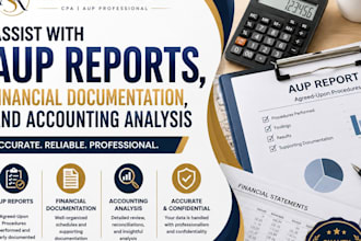 assist with aup reports, financial documentation, and accounting analysis