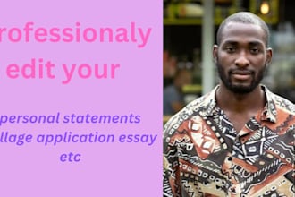 proofread and edit your personal statement, college essay, or sop