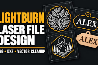 create and fix lightburn svg and dxf files for laser cutting