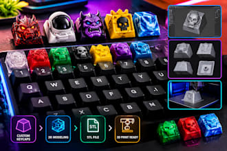 design custom artisan keycap and 3d printable stl model for mechanical keyboard