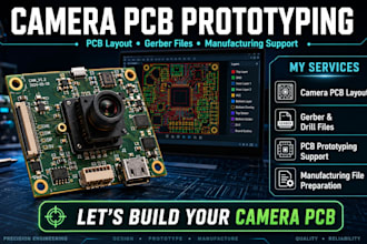 camera pcb prototype, pcb layout, gerber files and manufacturing support
