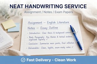 write neat and clean handwritten assignments and notes