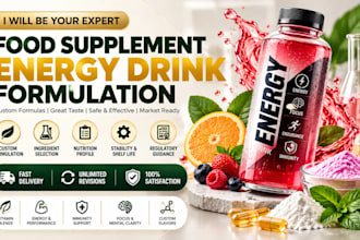 your expert food supplement energy drink formulation