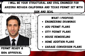 draw city permit plans and garage cconversion plans for arizona and texas