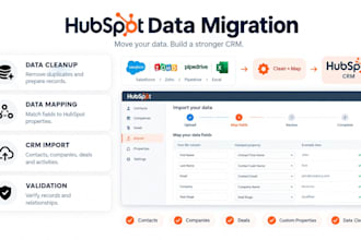 do hubspot CRM migration data import and database cleanup