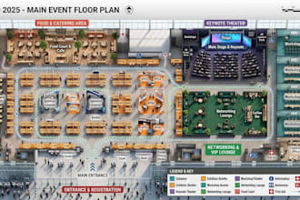 design event maps, festival layouts, trade show maps and conference floor plans