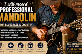 record live studio quality mandolin, fiddle, banjo, harmonica