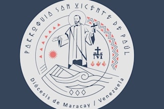 design a sacred catholic church logo and parish emblem