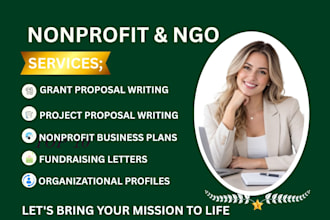 write nonprofit grant proposals, grant applications and ngo business plans