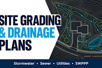 design site grading stormwater management drainage sewer utility swppp plans