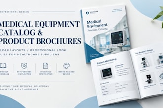 design medical equipment catalogs and healthcare supplier product brochures