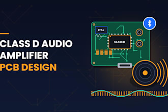 design class d audio amplifier pcb with bluetooth and low noise layout