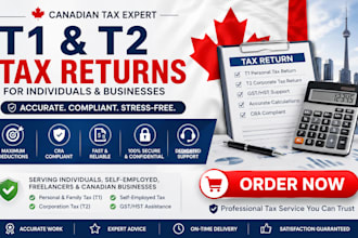 prepare canadian tax returns t1 and t2 for individuals and businesses