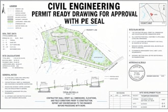 usa certified engineer pe seal civil plan swppp stormwater site grading drainage