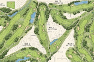 design golf course maps, hole maps, yardage maps, scorecards and course guides
