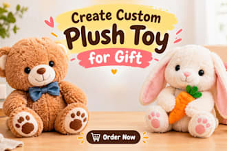 create custom stuffed toys, handmade plushies and plush gifts