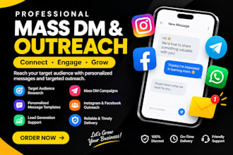mass dm, bulk direct message and social media outreach